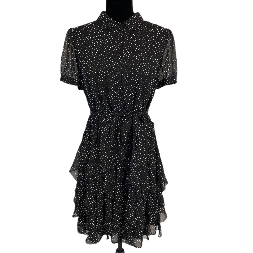 LC Lauren Conrad Black Polka Dot Dress